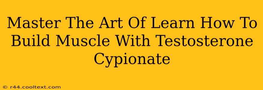 Master The Art Of Learn How To Build Muscle With Testosterone Cypionate