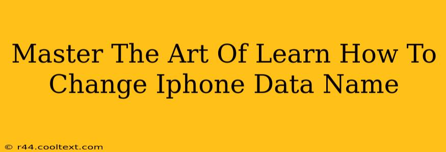 Master The Art Of Learn How To Change Iphone Data Name