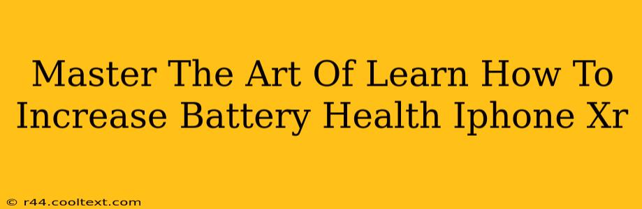 Master The Art Of Learn How To Increase Battery Health Iphone Xr