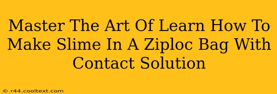 Master The Art Of Learn How To Make Slime In A Ziploc Bag With Contact Solution