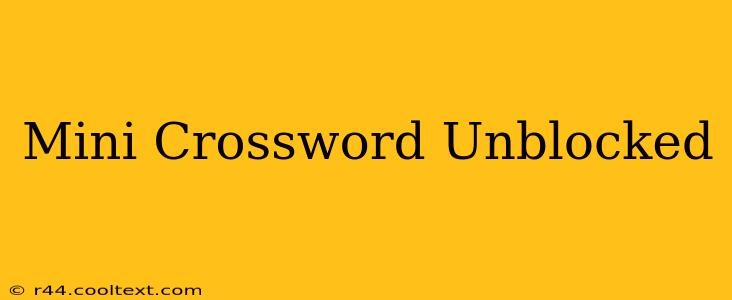 Mini Crossword Unblocked