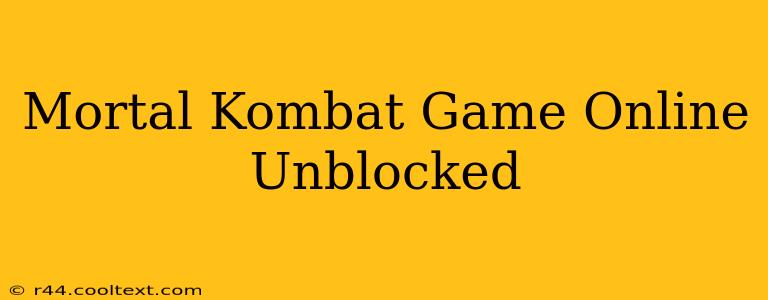 Mortal Kombat Game Online Unblocked