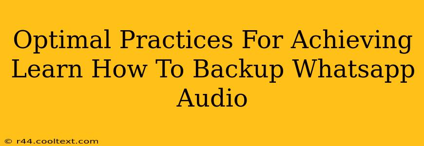 Optimal Practices For Achieving Learn How To Backup Whatsapp Audio