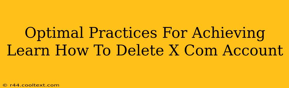 Optimal Practices For Achieving Learn How To Delete X Com Account