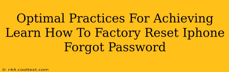 Optimal Practices For Achieving Learn How To Factory Reset Iphone Forgot Password