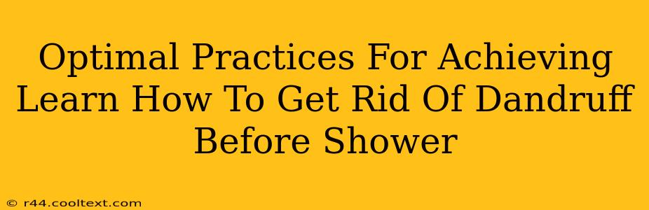 Optimal Practices For Achieving Learn How To Get Rid Of Dandruff Before Shower