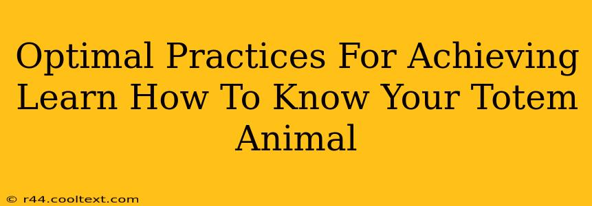 Optimal Practices For Achieving Learn How To Know Your Totem Animal