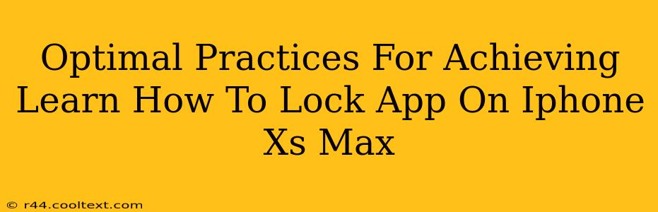 Optimal Practices For Achieving Learn How To Lock App On Iphone Xs Max