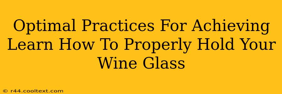 Optimal Practices For Achieving Learn How To Properly Hold Your Wine Glass