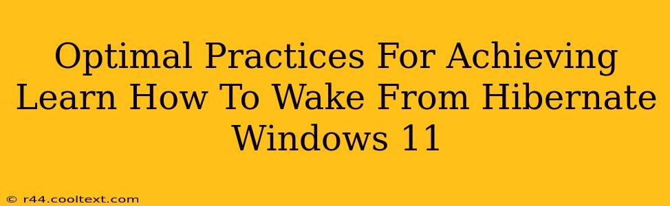 Optimal Practices For Achieving Learn How To Wake From Hibernate Windows 11