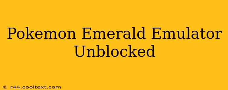 Pokemon Emerald Emulator Unblocked