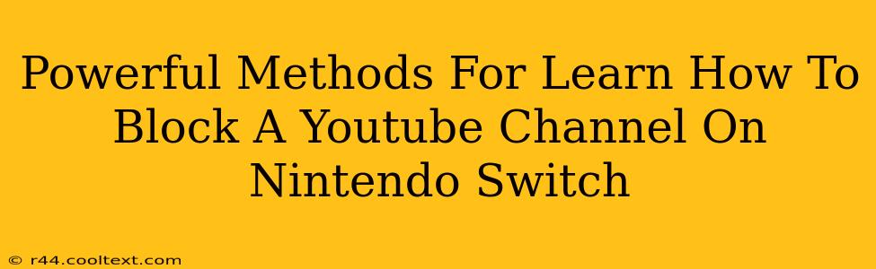 Powerful Methods For Learn How To Block A Youtube Channel On Nintendo Switch