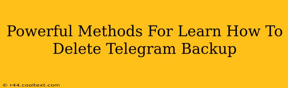 Powerful Methods For Learn How To Delete Telegram Backup