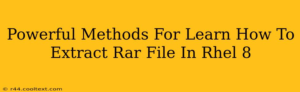 Powerful Methods For Learn How To Extract Rar File In Rhel 8