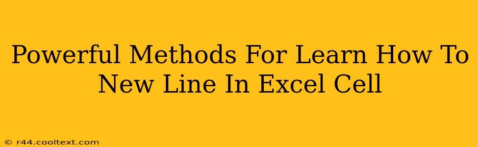 Powerful Methods For Learn How To New Line In Excel Cell