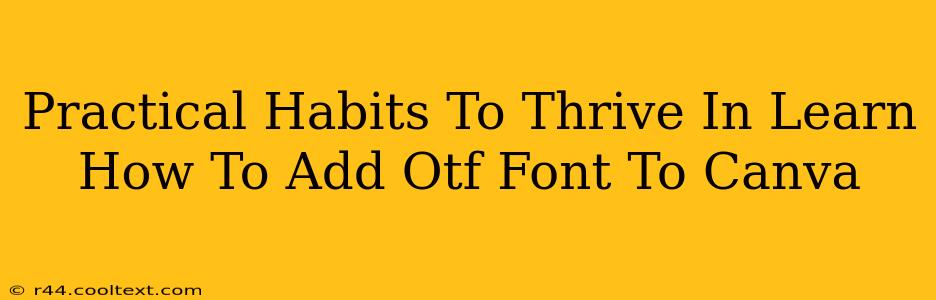 Practical Habits To Thrive In Learn How To Add Otf Font To Canva