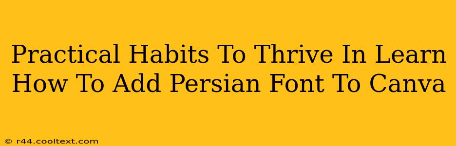 Practical Habits To Thrive In Learn How To Add Persian Font To Canva