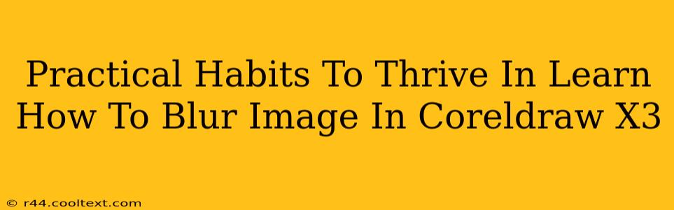 Practical Habits To Thrive In Learn How To Blur Image In Coreldraw X3