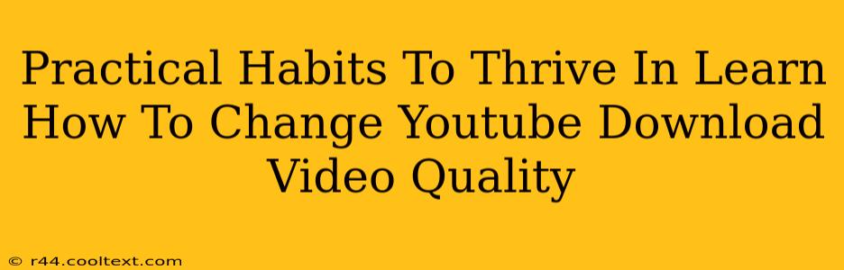 Practical Habits To Thrive In Learn How To Change Youtube Download Video Quality