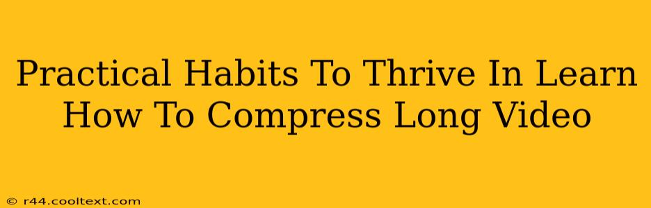 Practical Habits To Thrive In Learn How To Compress Long Video