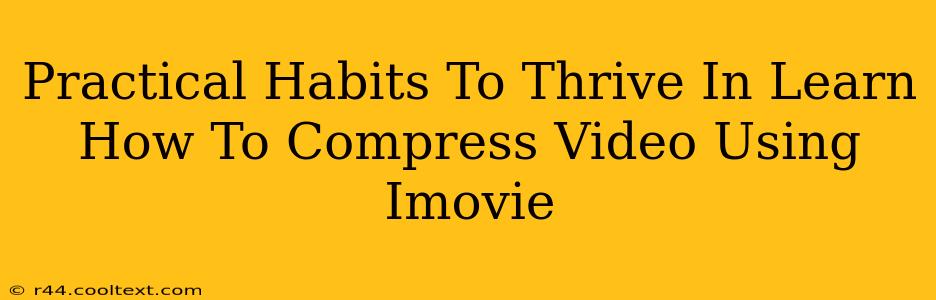 Practical Habits To Thrive In Learn How To Compress Video Using Imovie