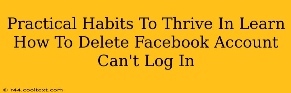 Practical Habits To Thrive In Learn How To Delete Facebook Account Can't Log In