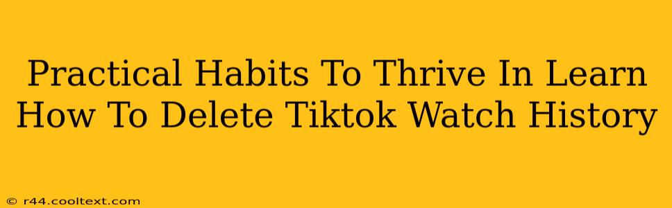 Practical Habits To Thrive In Learn How To Delete Tiktok Watch History