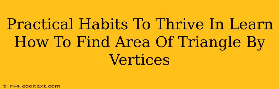 Practical Habits To Thrive In Learn How To Find Area Of Triangle By Vertices