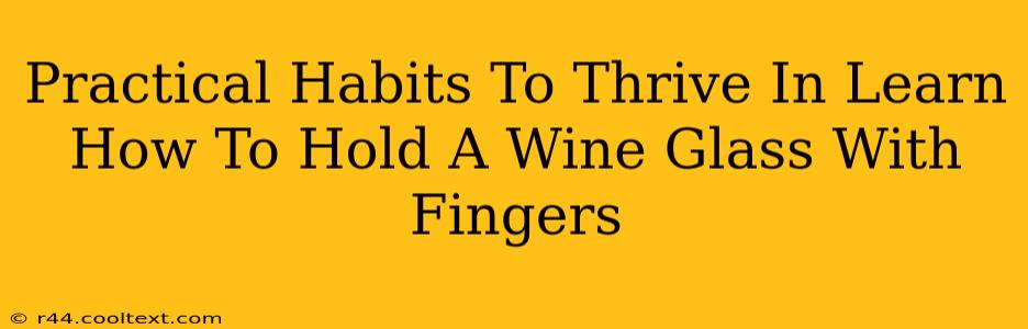 Practical Habits To Thrive In Learn How To Hold A Wine Glass With Fingers