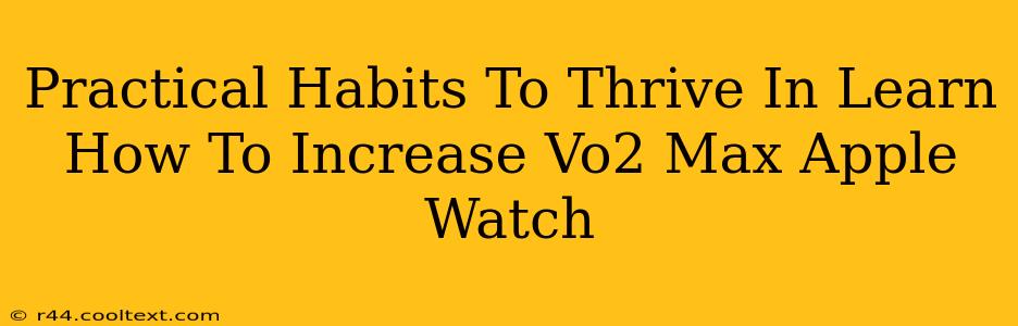 Practical Habits To Thrive In Learn How To Increase Vo2 Max Apple Watch