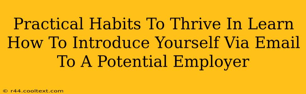 Practical Habits To Thrive In Learn How To Introduce Yourself Via Email To A Potential Employer