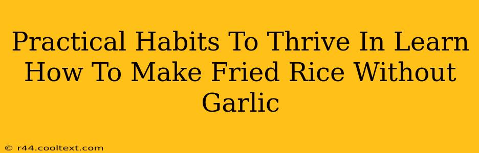 Practical Habits To Thrive In Learn How To Make Fried Rice Without Garlic