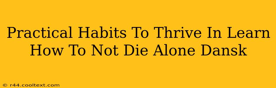 Practical Habits To Thrive In Learn How To Not Die Alone Dansk