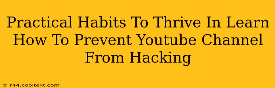 Practical Habits To Thrive In Learn How To Prevent Youtube Channel From Hacking