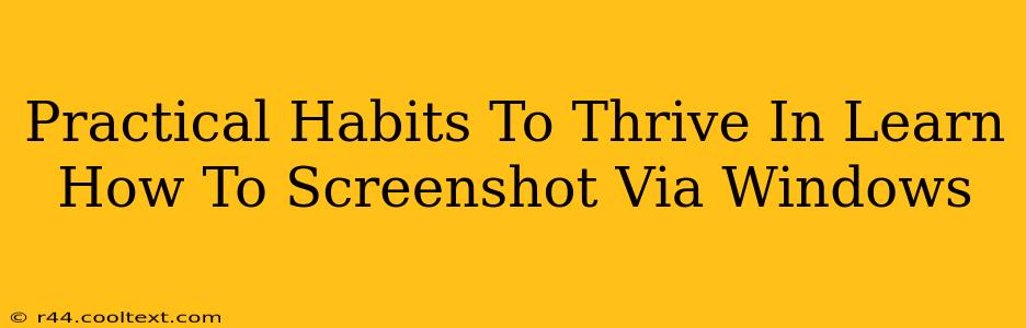 Practical Habits To Thrive In Learn How To Screenshot Via Windows