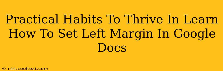 Practical Habits To Thrive In Learn How To Set Left Margin In Google Docs