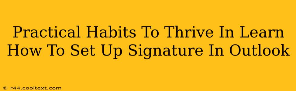 Practical Habits To Thrive In Learn How To Set Up Signature In Outlook