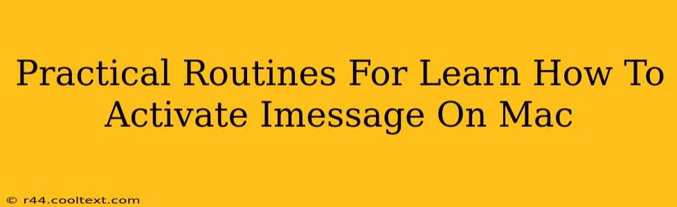 Practical Routines For Learn How To Activate Imessage On Mac