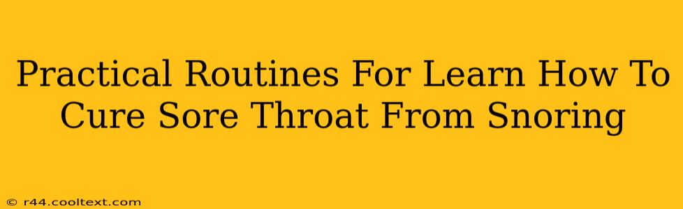 Practical Routines For Learn How To Cure Sore Throat From Snoring