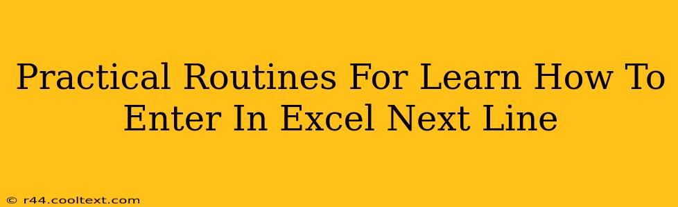 Practical Routines For Learn How To Enter In Excel Next Line