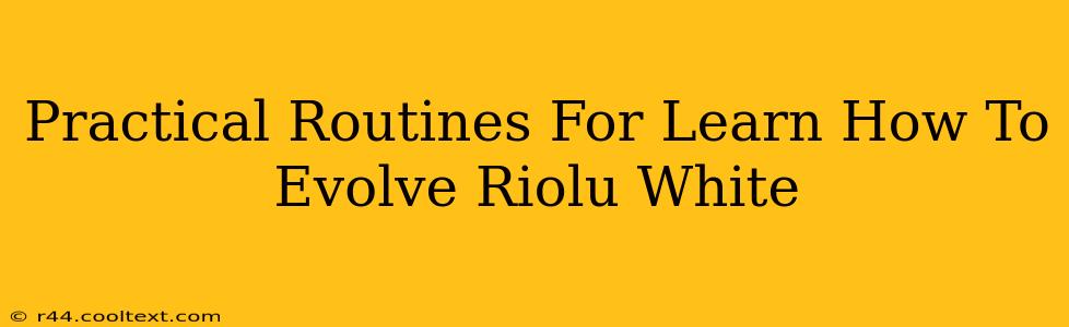 Practical Routines For Learn How To Evolve Riolu White