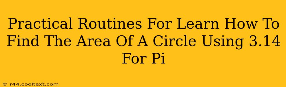 Practical Routines For Learn How To Find The Area Of A Circle Using 3.14 For Pi