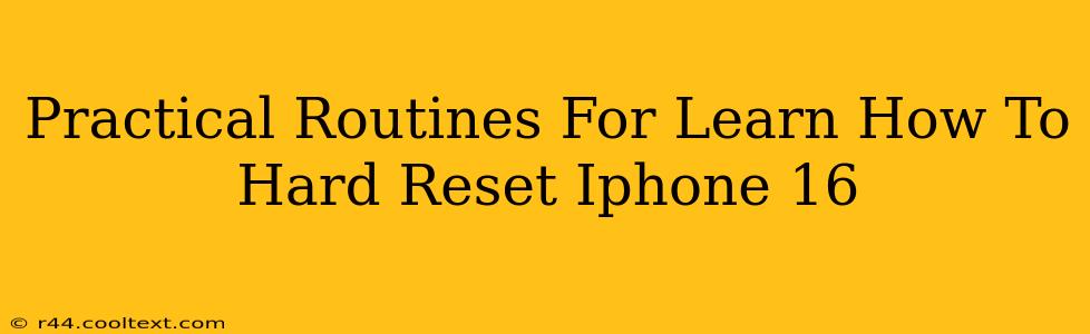 Practical Routines For Learn How To Hard Reset Iphone 16