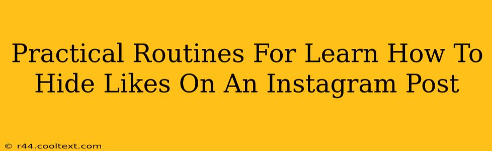 Practical Routines For Learn How To Hide Likes On An Instagram Post