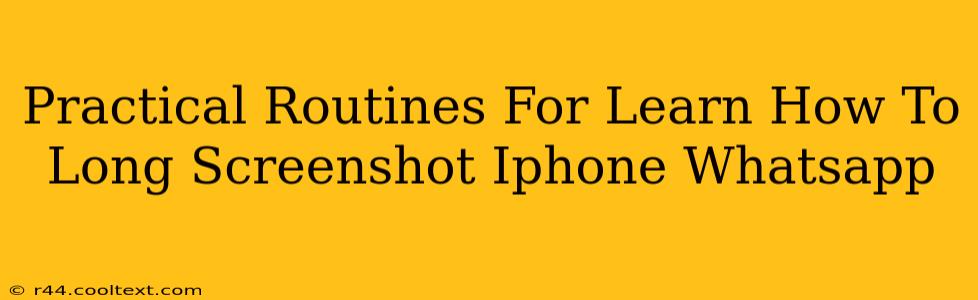 Practical Routines For Learn How To Long Screenshot Iphone Whatsapp