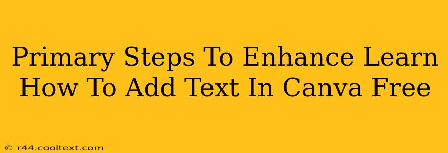 Primary Steps To Enhance Learn How To Add Text In Canva Free