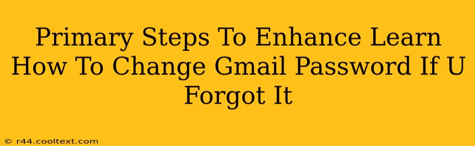 Primary Steps To Enhance Learn How To Change Gmail Password If U Forgot It