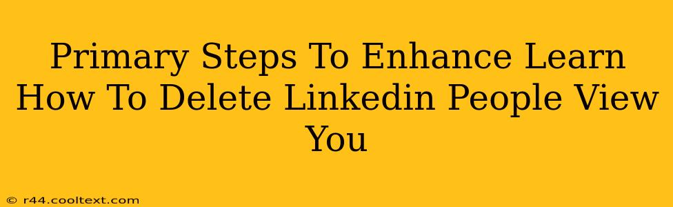 Primary Steps To Enhance Learn How To Delete Linkedin People View You