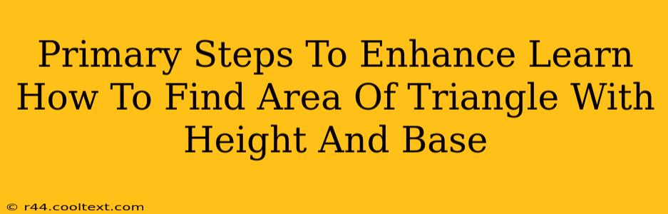 Primary Steps To Enhance Learn How To Find Area Of Triangle With Height And Base