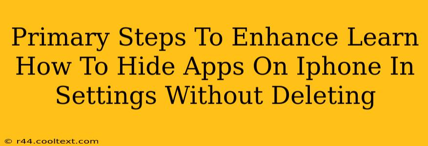 Primary Steps To Enhance Learn How To Hide Apps On Iphone In Settings Without Deleting